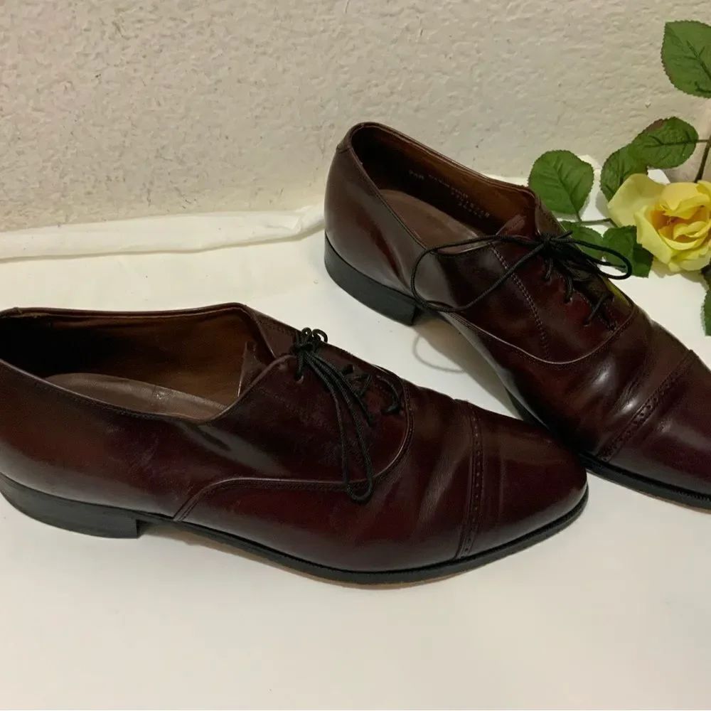 Bostonian Classics Burgundy Leather Cap Toe 9.5 M